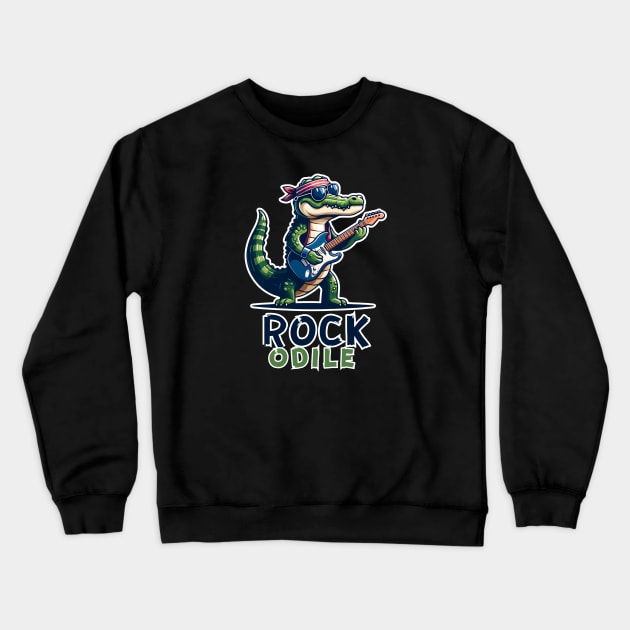 Crocodile Rock Star Crewneck Sweatshirt by Ingridpd